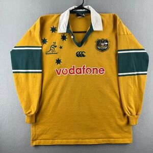 Australia Rugby Union Jersey Mens 2XL Canterbury Vodafone Wallabies Shirt Cotton